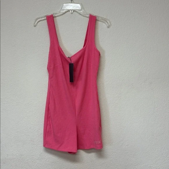 Savage Fenty NWT Pink Sleeveless Ribbed Romper size L - Picture 2 of 4